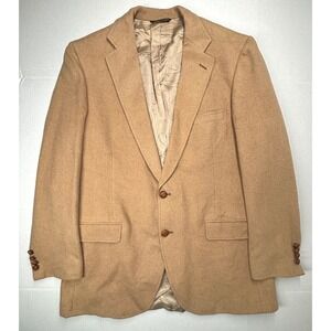 Mens Camel Hair Wool‎ Sports Blazer Coat Men's 44R Two Button Business Racquet